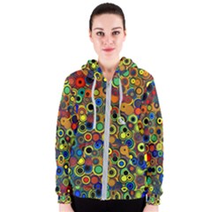 Circles, Colorful Women s Zipper Hoodie