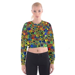 Circles, Colorful Cropped Sweatshirt