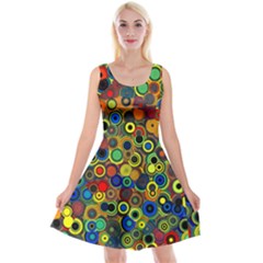 Circles, Colorful Reversible Velvet Sleeveless Dress