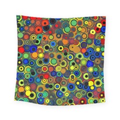 Circles, Colorful Square Tapestry (small)