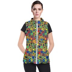 Circles, Colorful Women s Puffer Vest