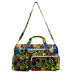 Circles, Colorful Sports Gym Duffle Bag With Shoe Compartment