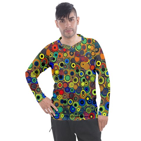 Circles, Colorful Men s Pique Long Sleeve T-shirt by kyorashop23