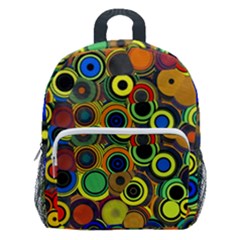 Circles, Colorful Kids  Age 5-10 Lightweight School Backpack With Side Pockets by kyorashop23