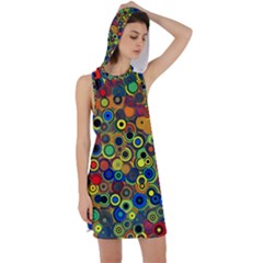 Circles, Colorful Racer Back Hoodie Dress