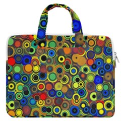 Circles, Colorful Macbook Pro 15  Double Pocket Laptop Bag  by kyorashop23