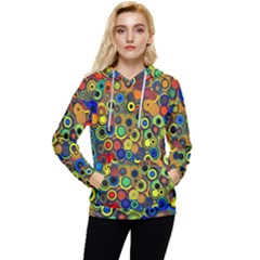 Circles, Colorful Women s Lightweight Drawstring Hoodie