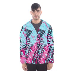 Colorful Splashes Grunge, Abstract Art Men s Hooded Windbreaker