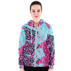 Colorful Splashes Grunge, Abstract Art Women s Zipper Hoodie