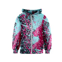 Colorful Splashes Grunge, Abstract Art Kids  Zipper Hoodie