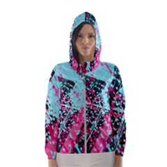 Colorful Splashes Grunge, Abstract Art Women s Hooded Windbreaker