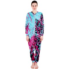 Colorful Splashes Grunge, Abstract Art Onepiece Jumpsuit (ladies)