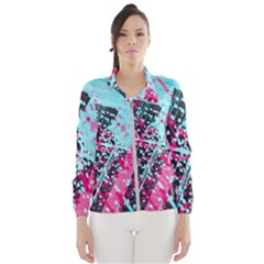 Colorful Splashes Grunge, Abstract Art Women s Windbreaker