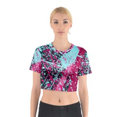 Colorful Splashes Grunge, Abstract Art Cotton Crop Top by kyorashop23