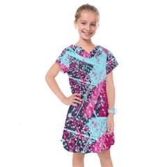 Colorful Splashes Grunge, Abstract Art Kids  Drop Waist Dress by kyorashop23