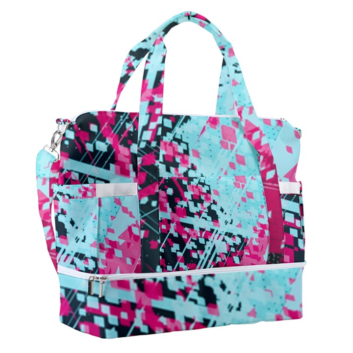 Colorful Splashes Grunge, Abstract Art Sports Shoulder Bag with Shoes Compartment