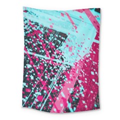 Colorful Splashes Grunge, Abstract Art Medium Tapestry