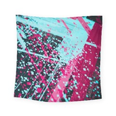 Colorful Splashes Grunge, Abstract Art Square Tapestry (small)