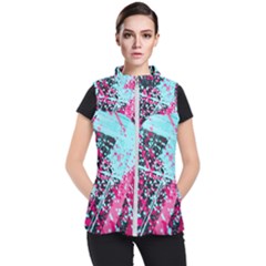 Colorful Splashes Grunge, Abstract Art Women s Puffer Vest