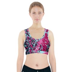 Colorful Splashes Grunge, Abstract Art Sports Bra With Pocket