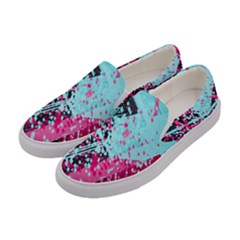 Colorful Splashes Grunge, Abstract Art Women s Canvas Slip Ons by kyorashop23