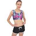 Colorful Splashes Grunge, Abstract Art V-Back Sports Bra View1