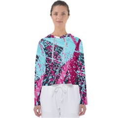 Colorful Splashes Grunge, Abstract Art Women s Slouchy Sweat