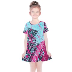 Colorful Splashes Grunge, Abstract Art Kids  Simple Cotton Dress by kyorashop23