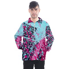 Colorful Splashes Grunge, Abstract Art Men s Half Zip Pullover