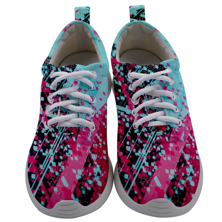 Colorful Splashes Grunge, Abstract Art Mens Athletic Shoes