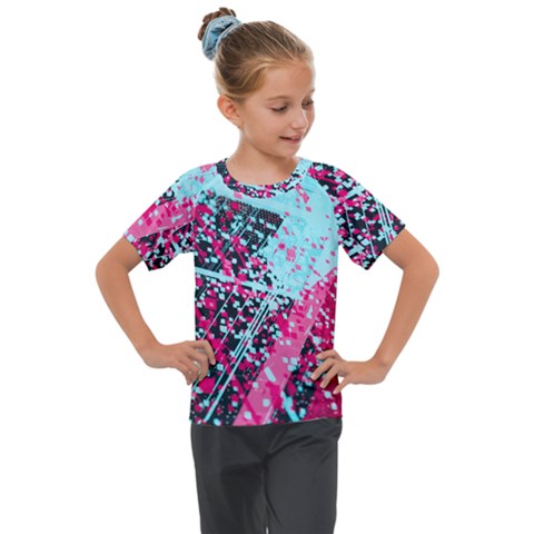 Colorful Splashes Grunge, Abstract Art Kids  Mesh Piece T-shirt by kyorashop23