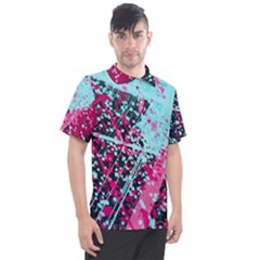 Colorful Splashes Grunge, Abstract Art Men s Polo T-shirt