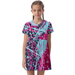 Colorful Splashes Grunge, Abstract Art Kids  Asymmetric Collar Dress by kyorashop23