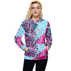 Colorful Splashes Grunge, Abstract Art Women s Lightweight Drawstring Hoodie