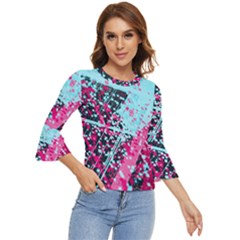 Colorful Splashes Grunge, Abstract Art Bell Sleeve Top