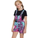 Colorful Splashes Grunge, Abstract Art Kids  Short Overalls View2