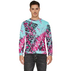 Colorful Splashes Grunge, Abstract Art Men s Fleece Sweatshirt