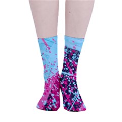 Colorful Splashes Grunge, Abstract Art Smooth Crew Length Tube Socks by kyorashop23