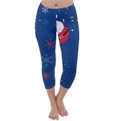 Feliz Natal, Santa, Merry Christmas Capri Winter Leggings 