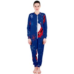 Feliz Natal, Santa, Merry Christmas Onepiece Jumpsuit (ladies)