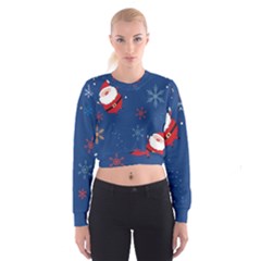 Feliz Natal, Santa, Merry Christmas Cropped Sweatshirt