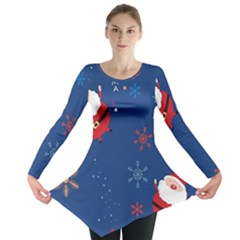 Feliz Natal, Santa, Merry Christmas Long Sleeve Tunic  by kyorashop23