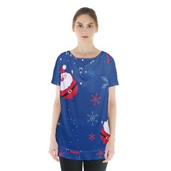 Feliz Natal, Santa, Merry Christmas Skirt Hem Sports Top