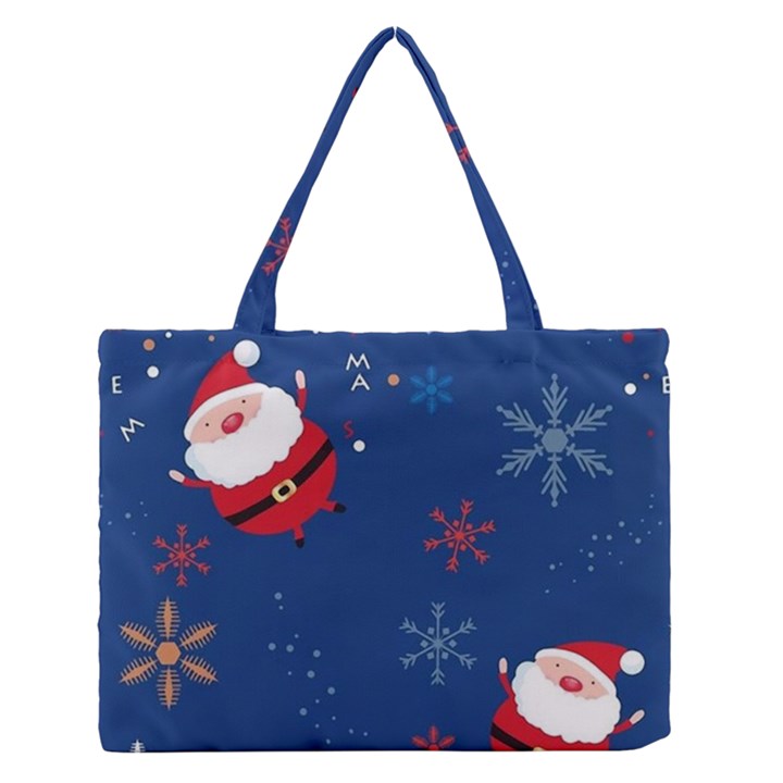 Feliz Natal, Santa, Merry Christmas Zipper Medium Tote Bag