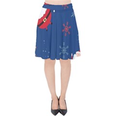 Feliz Natal, Santa, Merry Christmas Velvet High Waist Skirt