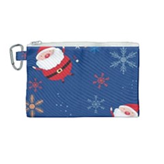 Feliz Natal, Santa, Merry Christmas Canvas Cosmetic Bag (medium) by kyorashop23