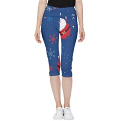 Feliz Natal, Santa, Merry Christmas Inside Out Lightweight Velour Capri Leggings  by kyorashop23