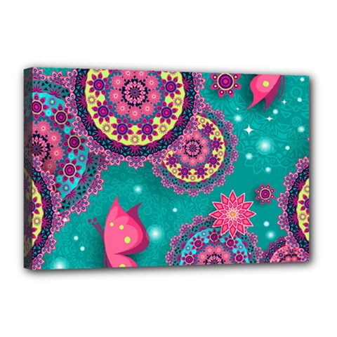 Floral Pattern, Abstract, Colorful, Flow Canvas 18  X 12  (stretched) by kyorashop23