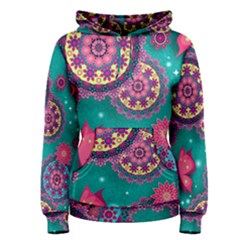 Floral Pattern, Abstract, Colorful, Flow Women s Pullover Hoodie