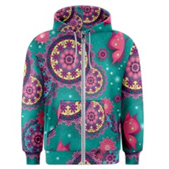 Floral Pattern, Abstract, Colorful, Flow Men s Zipper Hoodie